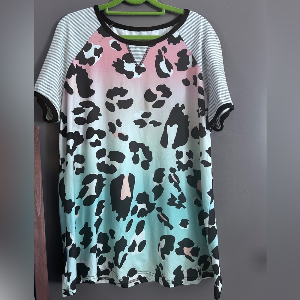Leopard Print Casual Pullover Size XL